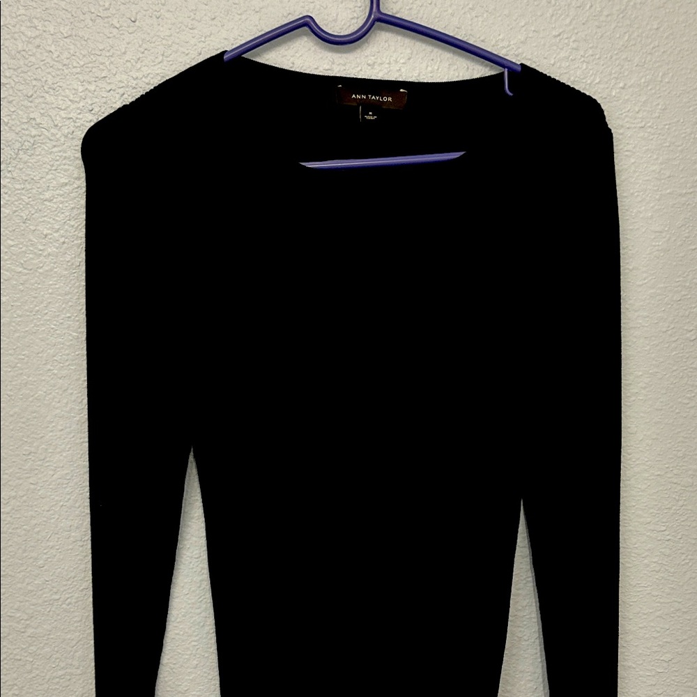 Ann Taylor Classic Black Long Sleeve Top